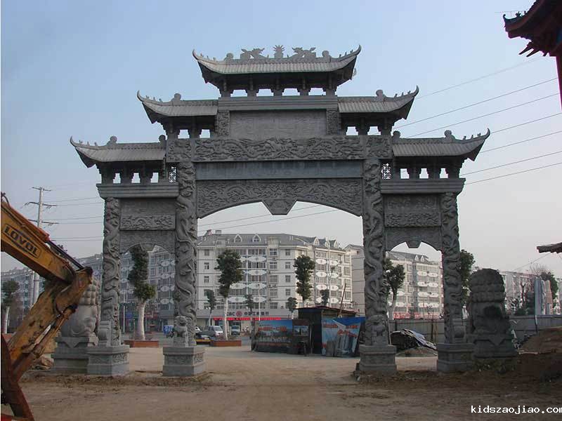 三门三楼青石牌楼价格